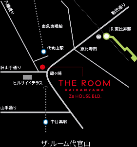 THE ROOMまでの地図